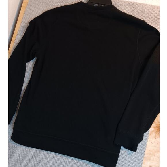 Levis Henley Sweater Mens Large Black Lightweight Textured Stressed Casual - Picture 8 of 12
